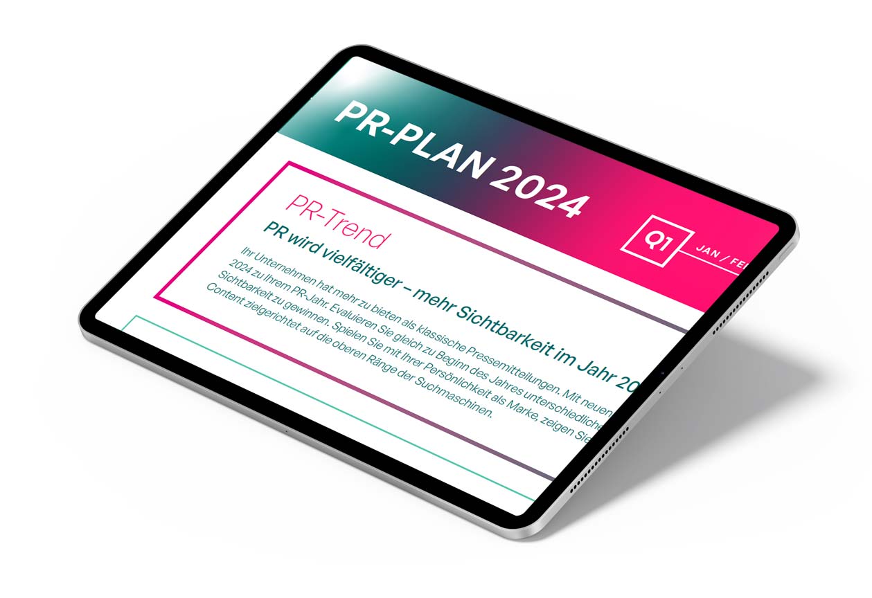 PR Plan auf iPad